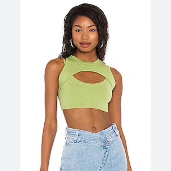 Danielle Guizio knit cut out crop top size M - Picture 2 of 8